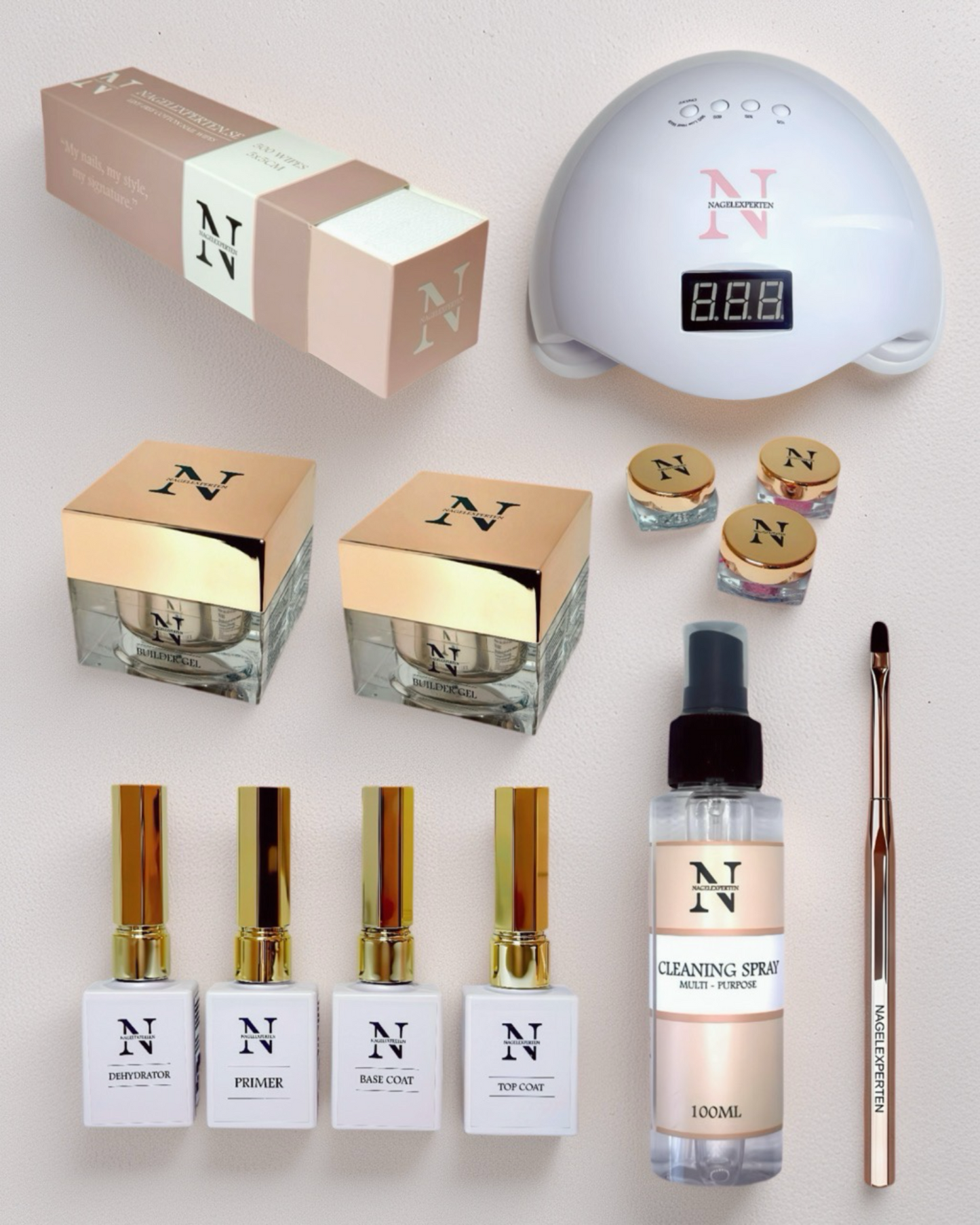 Builder gel startsæt - Med UV-lampe (hvid)