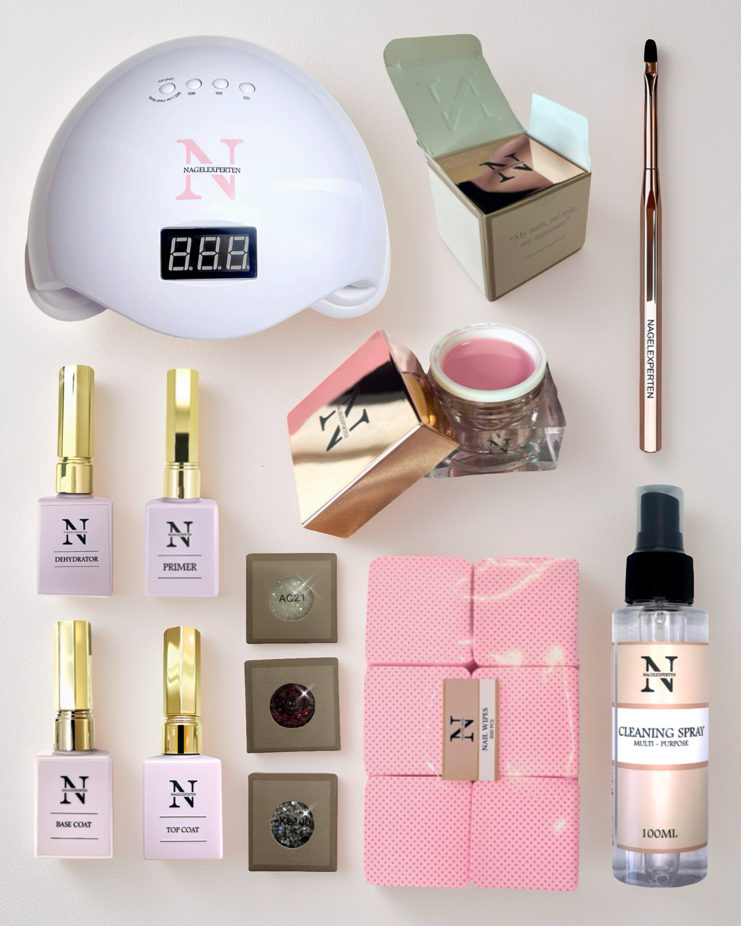 Builder gel startsæt - Med UV-lampe (hvid)