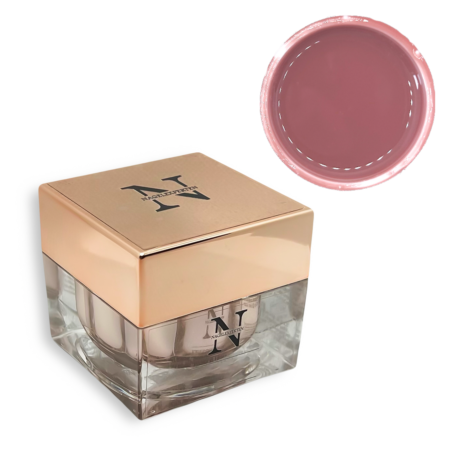 Burk med builder gel för förlängning av naglar i vinröd färg med transparent bakgrund.