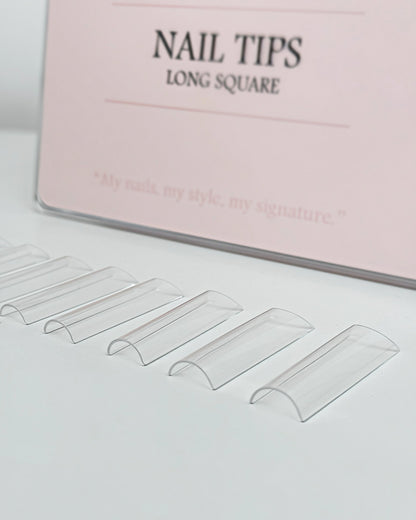 Negletips • Lang firkantet • Transparent