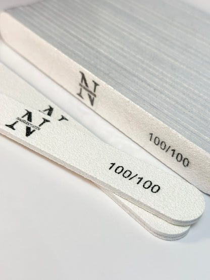 NEGLEFILER • Lige 100/100 korn • 25 stk. • Hvide