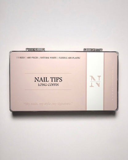 Nageltippar • Long coffin • Natural white