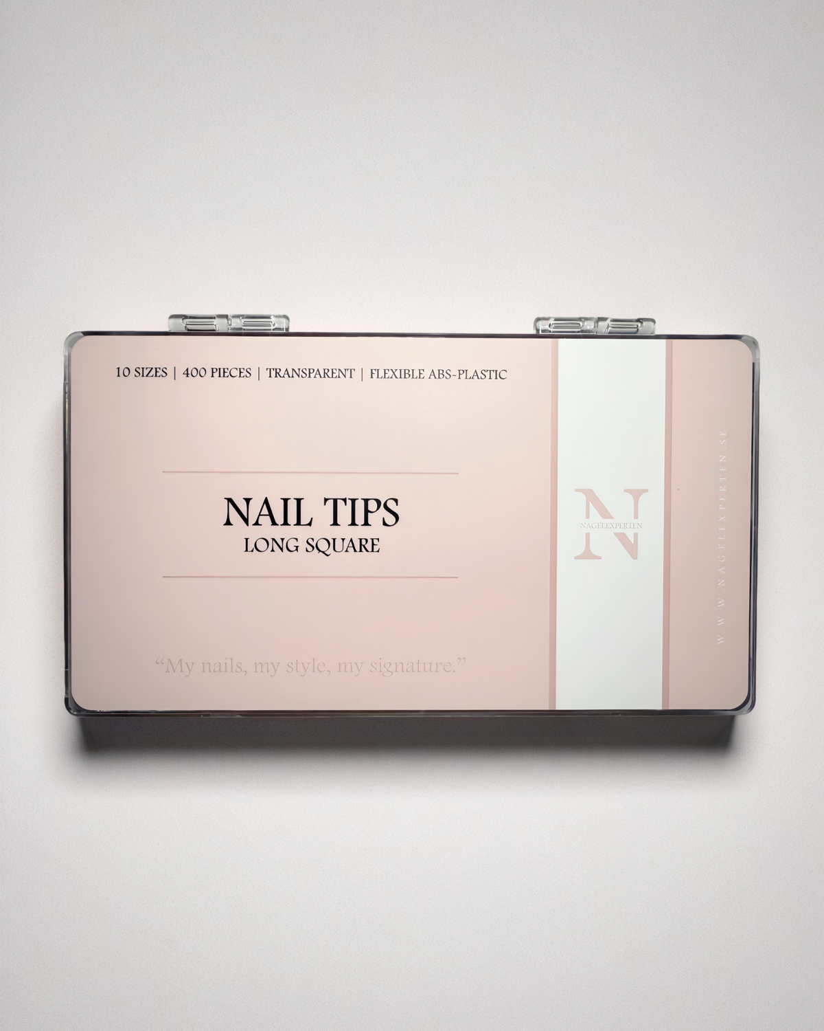 Negletips • Lang firkantet • Transparent