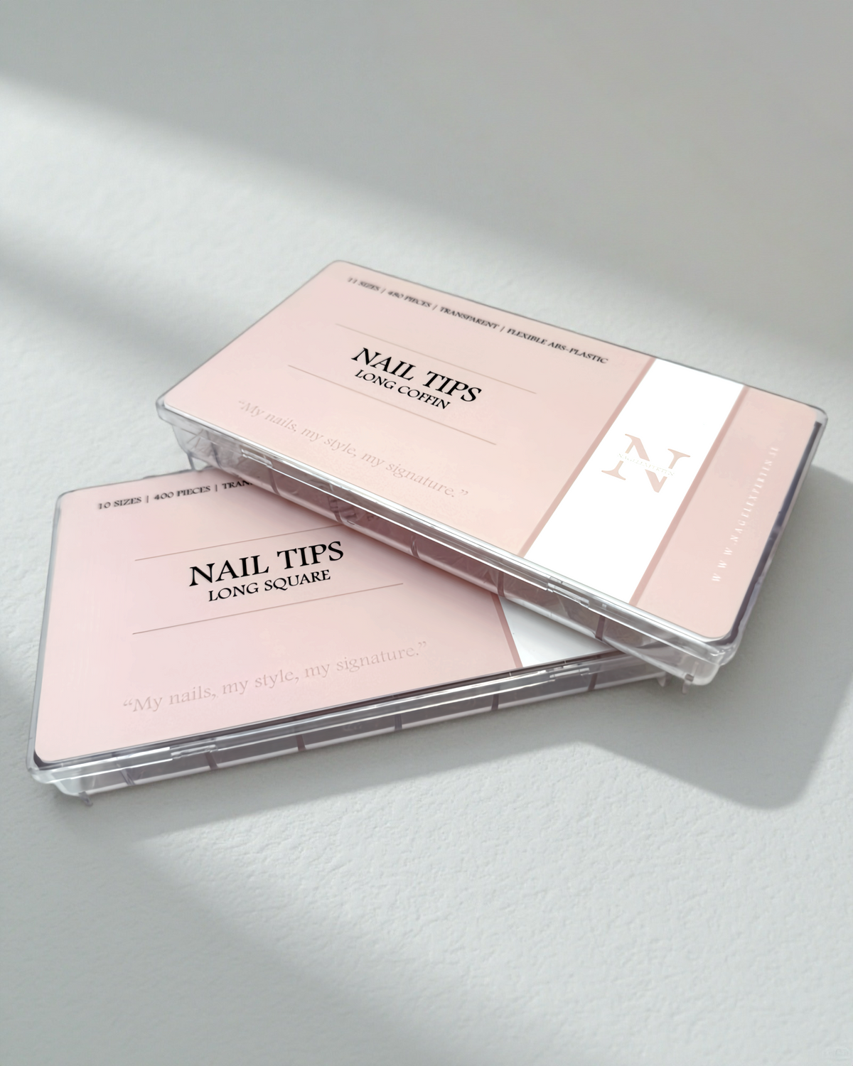Negletips • Lang firkantet • Transparent