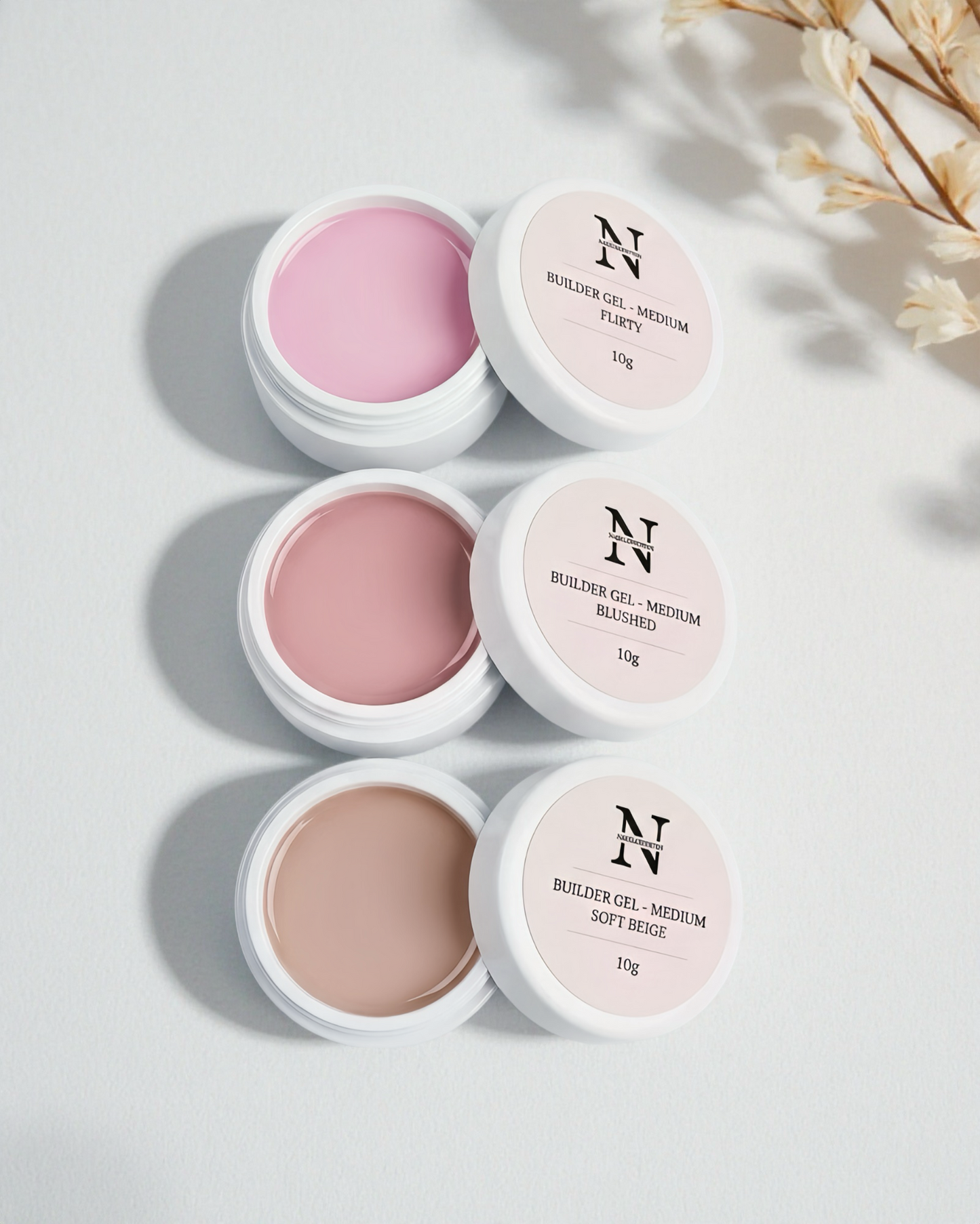 PRØVEGELER - Flirty, Soft beige, Blushed (3x10G)