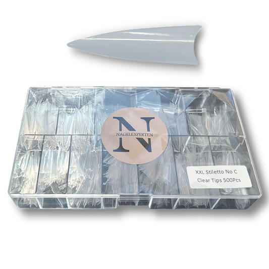 XXL NEGLESPIDSER • Stiletto Uden C-kurve (Transparent)