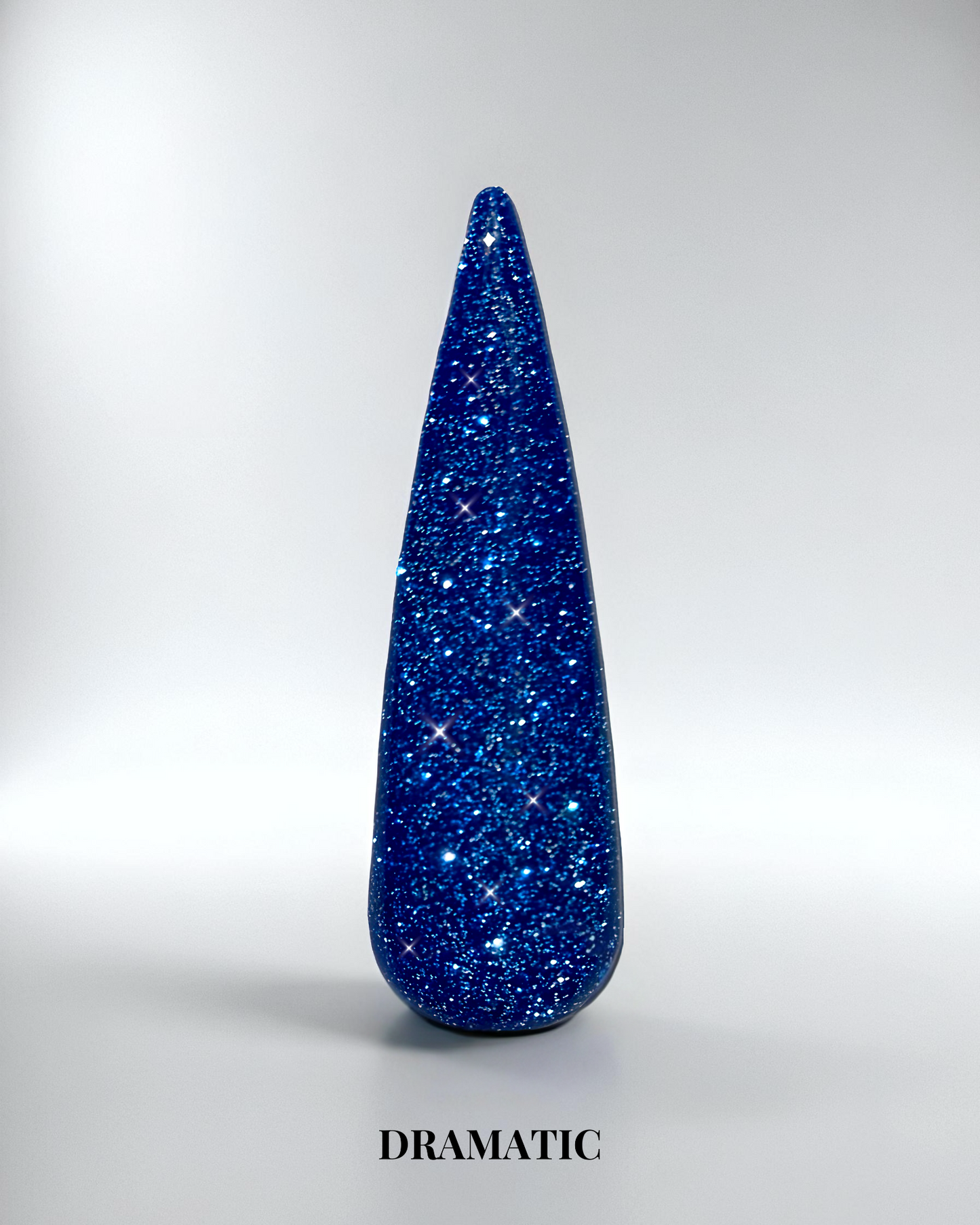 Blått flash glitter gellack i färgen Dramatic för naglar